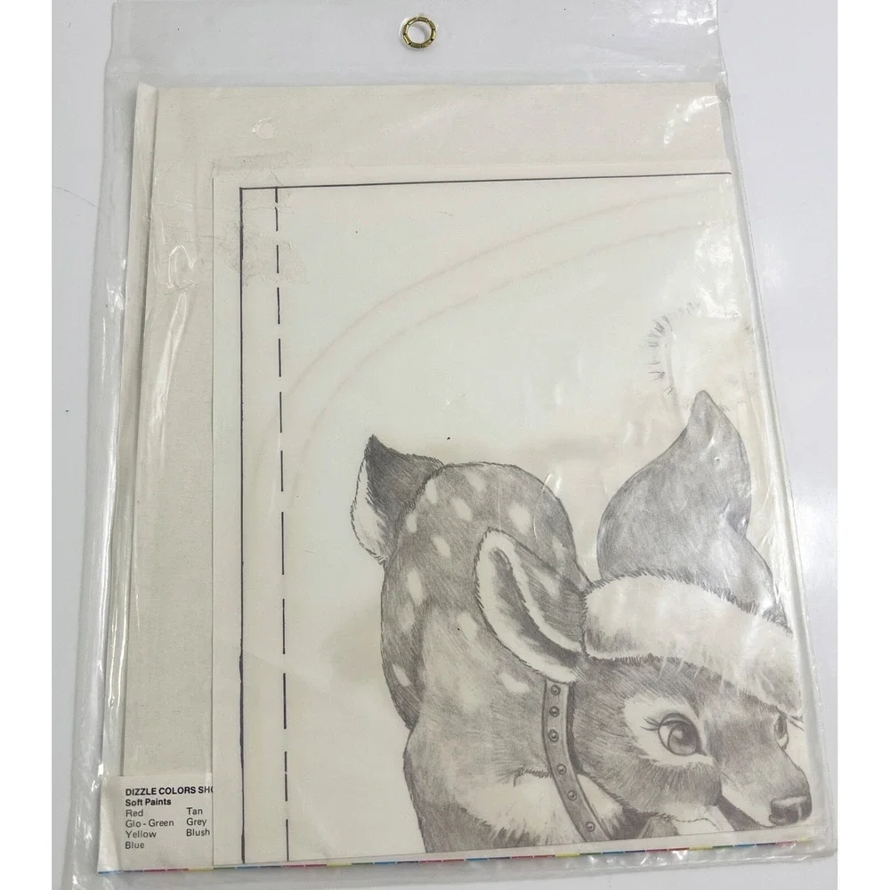 Dizzle Dizzler 1990 Pre Shaded Christmas Transfer Reindeer Bunny 50090 Pattern